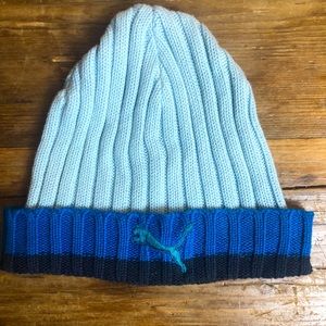 Puma Kids Blue Knit Hat